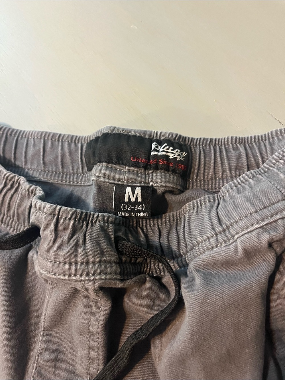 Plugged Moto Jogger Pants Men's Size M (32-34) Grey Elastic Waist & Cuff Biker - Picture 6 of 8
